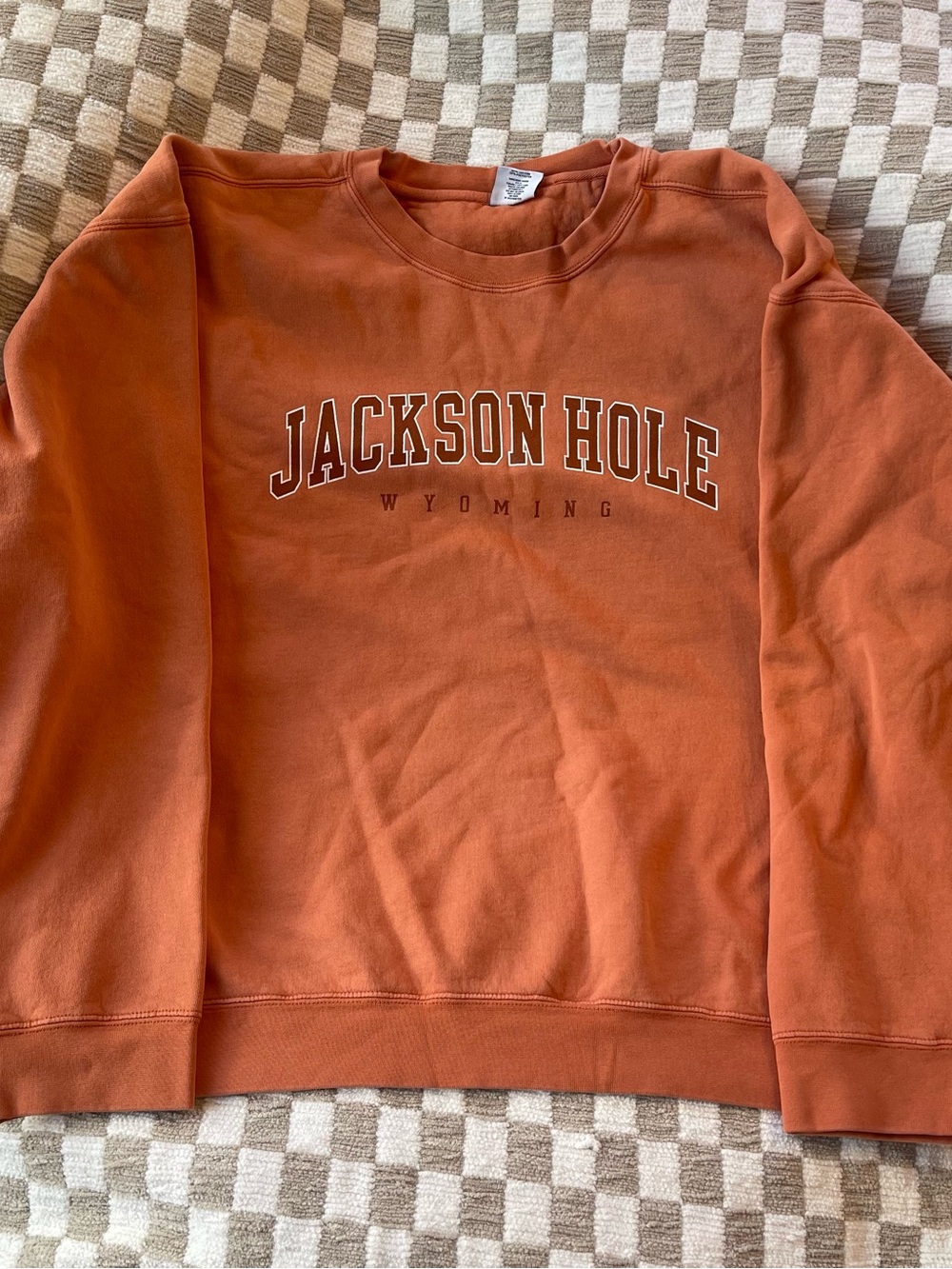 Jackson Hole Wyoming Orange Crewneck Sweatshirt